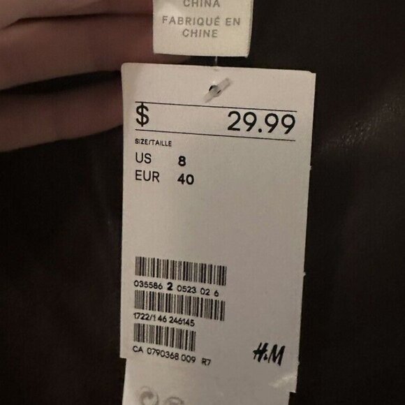 H&M Faux Leather Skinny Pants Lined Womens Size 8 Black 100% STRETCH Polyester - Picture 5 of 5